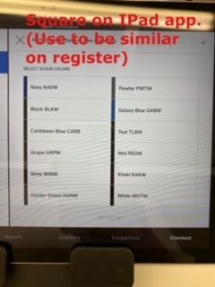 Before register update, item options was similar to ipad image.