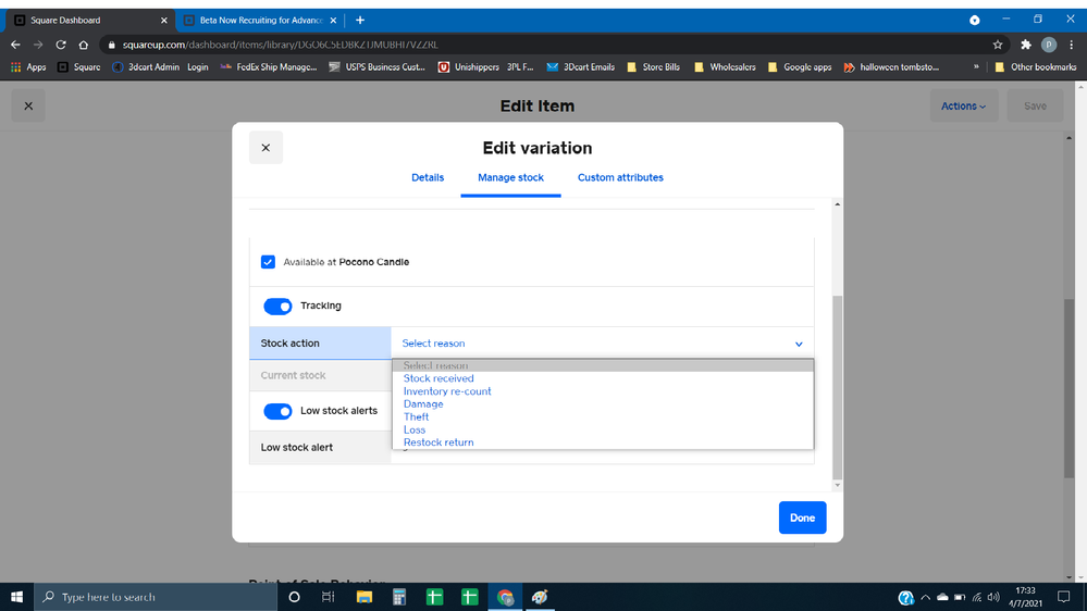 Sold by other means (online, etsy, ebay etc)