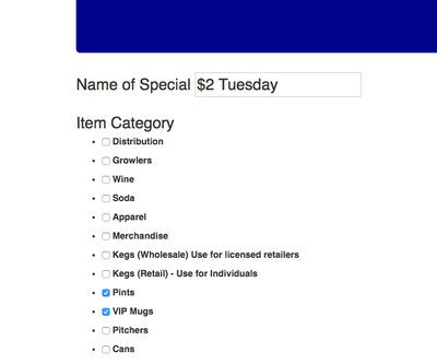 Multiple Category Selection