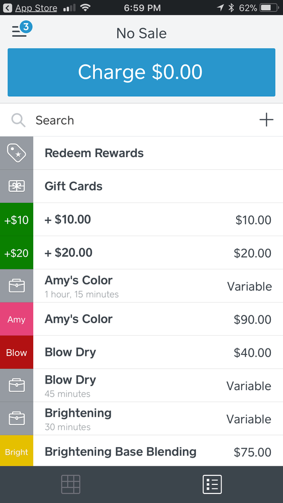 What appears on POS screen