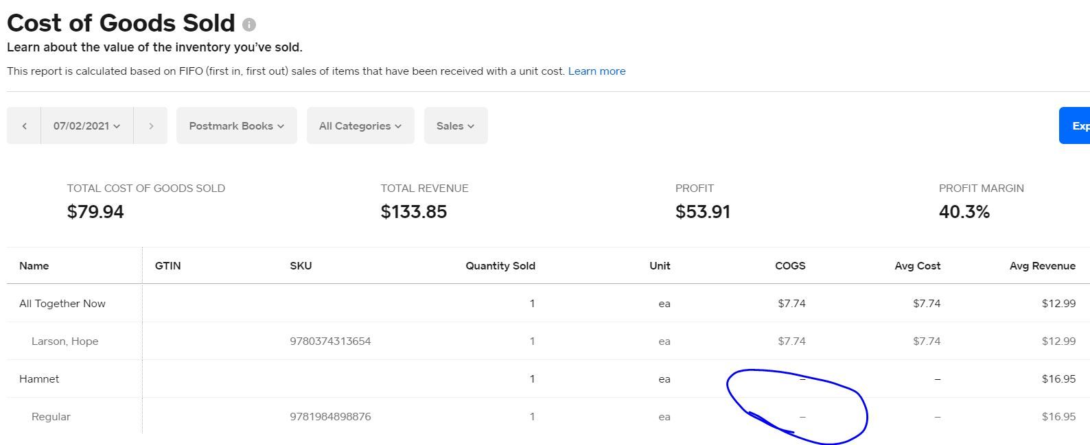 Updating COGS - The Square Community