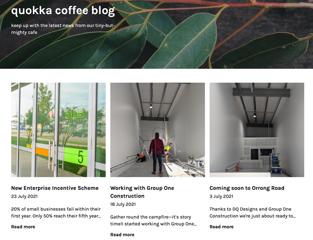 View of website