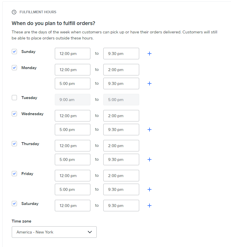 Time based categories and customer pickup time sel... - The Square ...