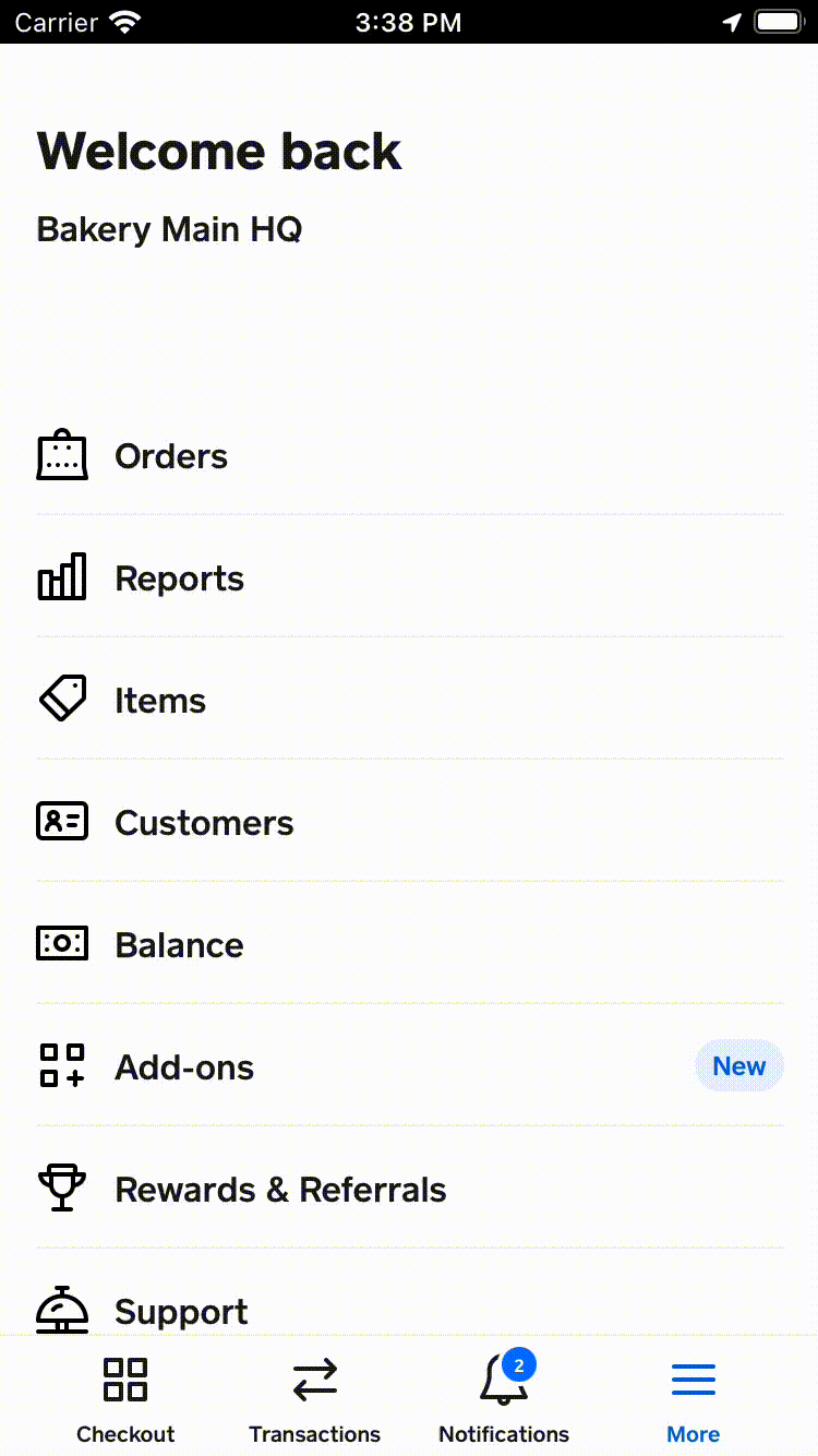 Mobile location switching on your Square account