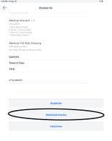 Click Download from any sent invoice , no matter the status, it will open a PDF.