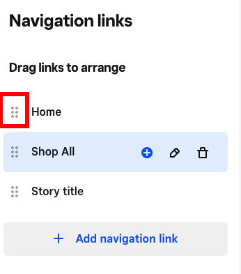 Solved: I cannot drag to rearrange the navigation links - The Square ...