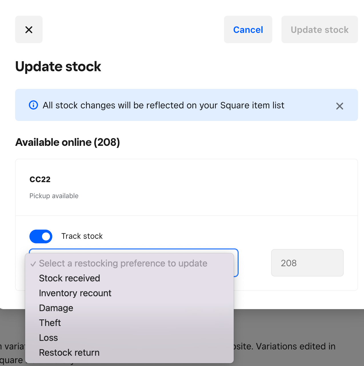 Is there a way to show inventory out of stock onli... - The Square ...