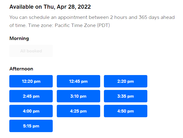 Availability to a customer