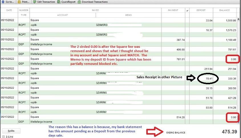 Bank account keeps going to $0.00 till new sales are imported