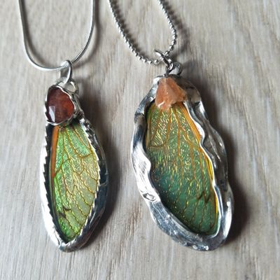 Sunstone Green Cicada Wing Necklaces.jpg