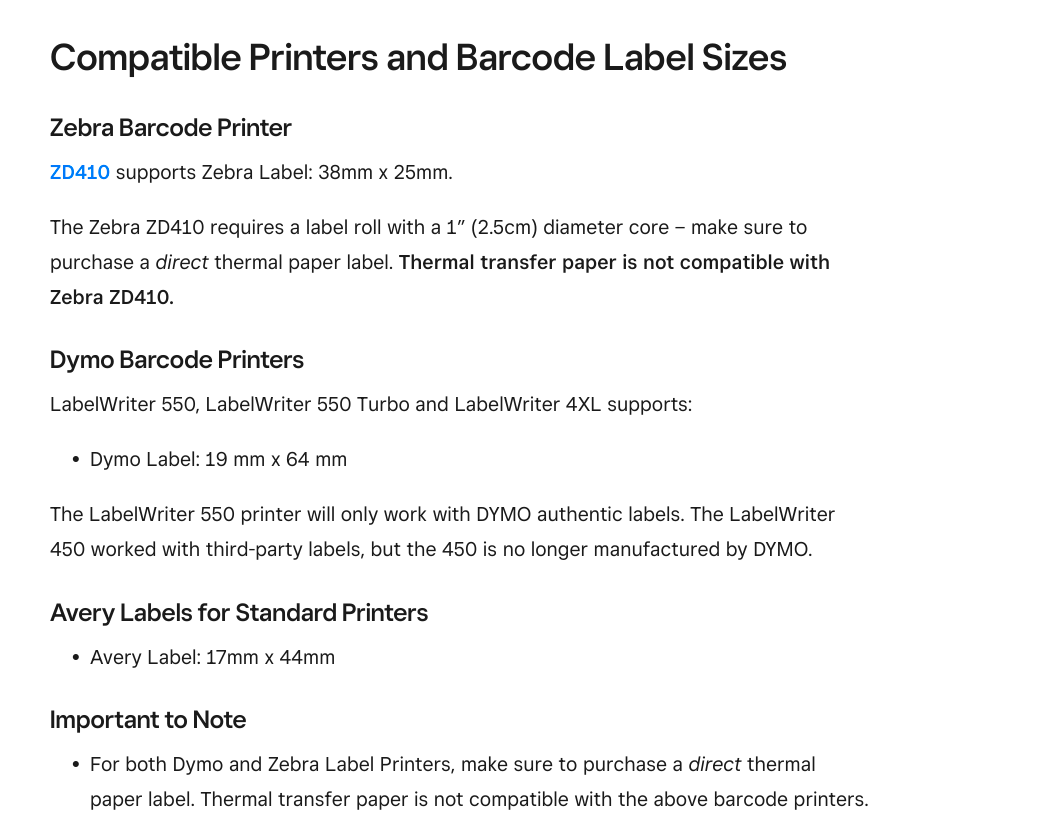 Recommended sticky label printers for clothing ret... - The Square ...