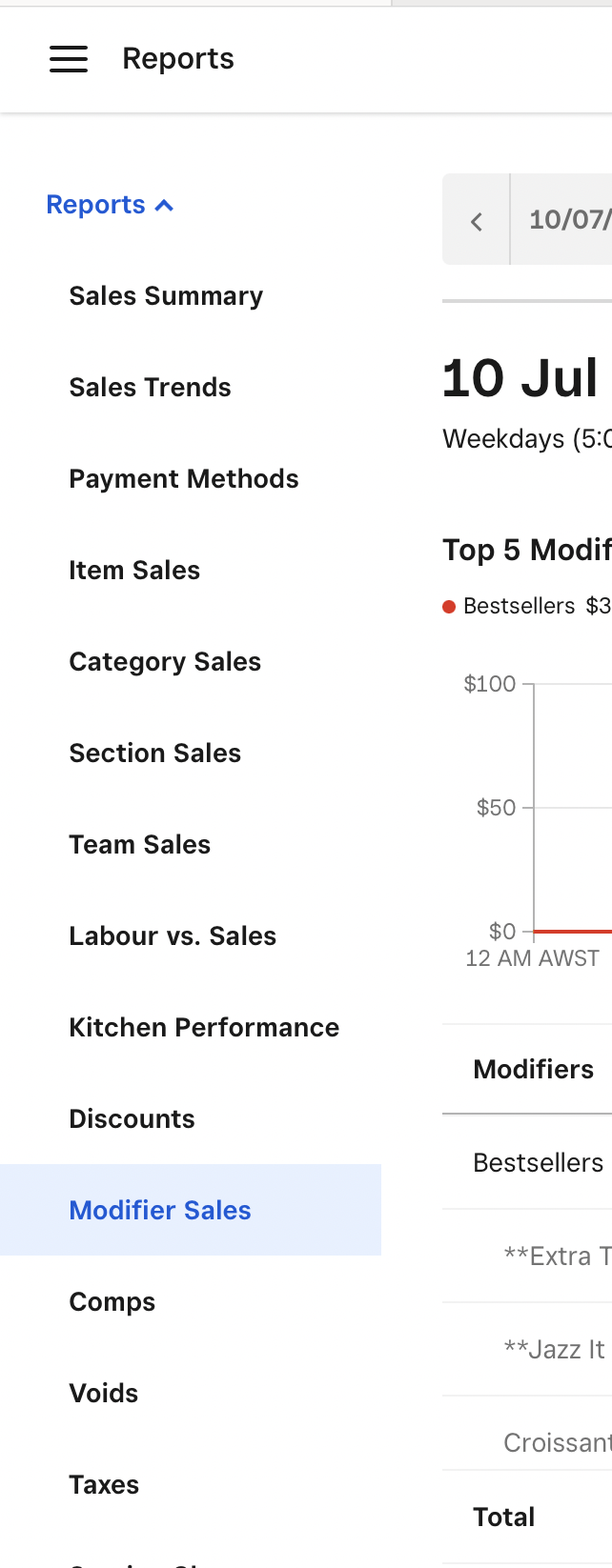 Export item modifiers - reports - The Square Community