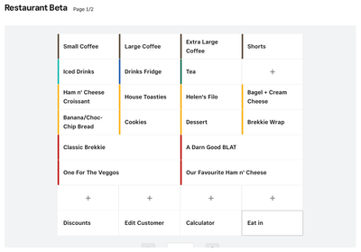An early iteration of our current Restaurants setup