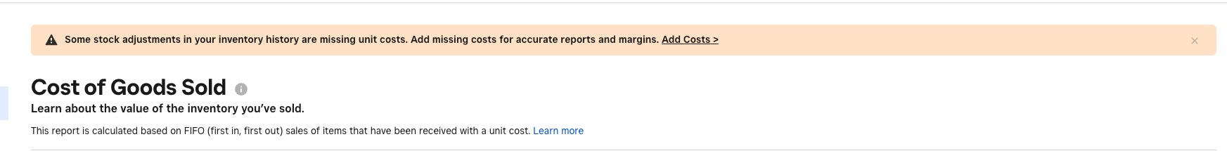 Reports - COGS & Projected Profit - The Square Community