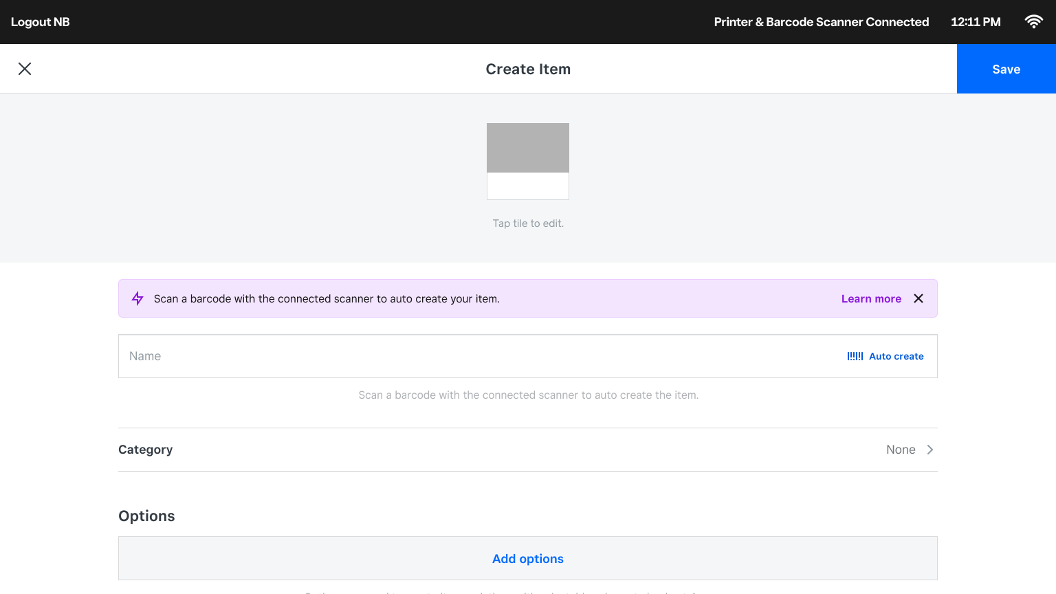 Create items faster with Auto Create on Square Register