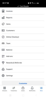 PoS App -Settings