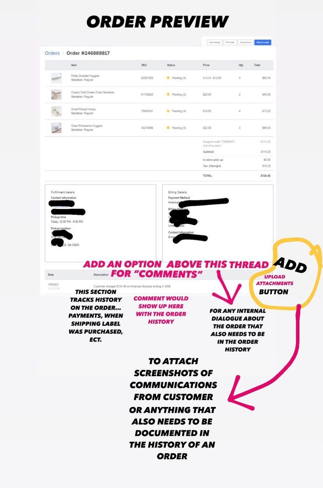 Individual Order Preview Page