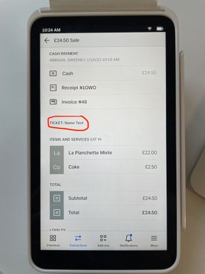 Ticket Name Terminal