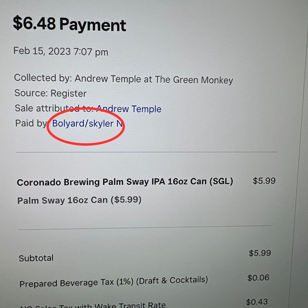 See the paid by field