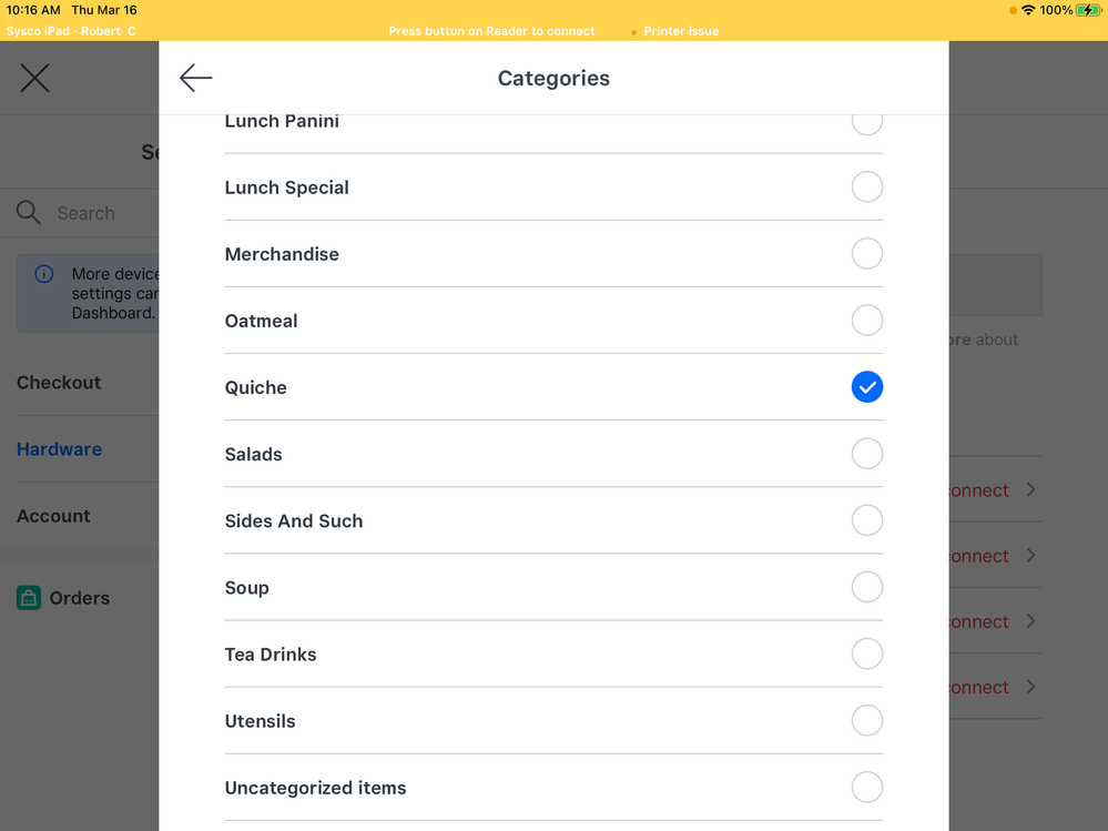 “Quiche” printer station