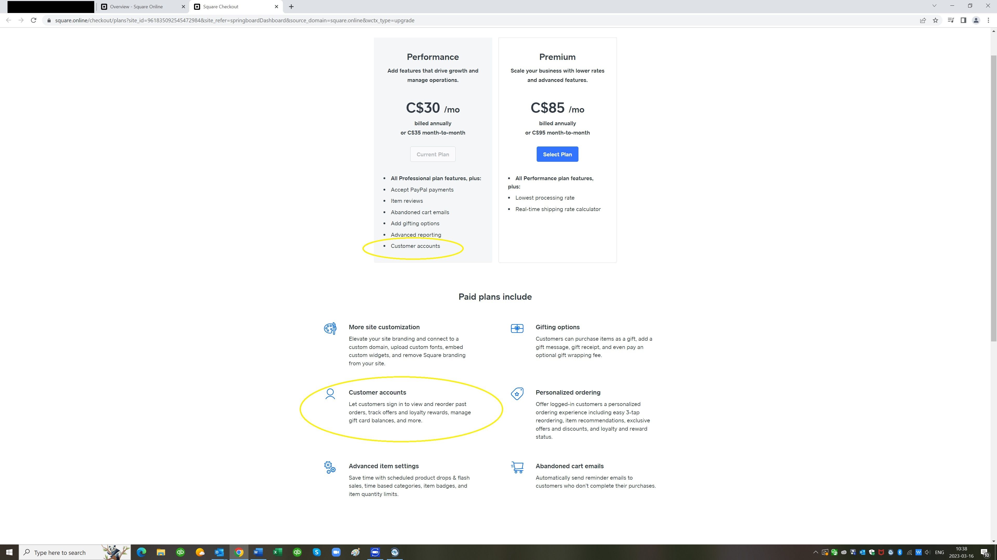 Solved: Customer Accounts for Canadian Performance Plan Us... - The ...