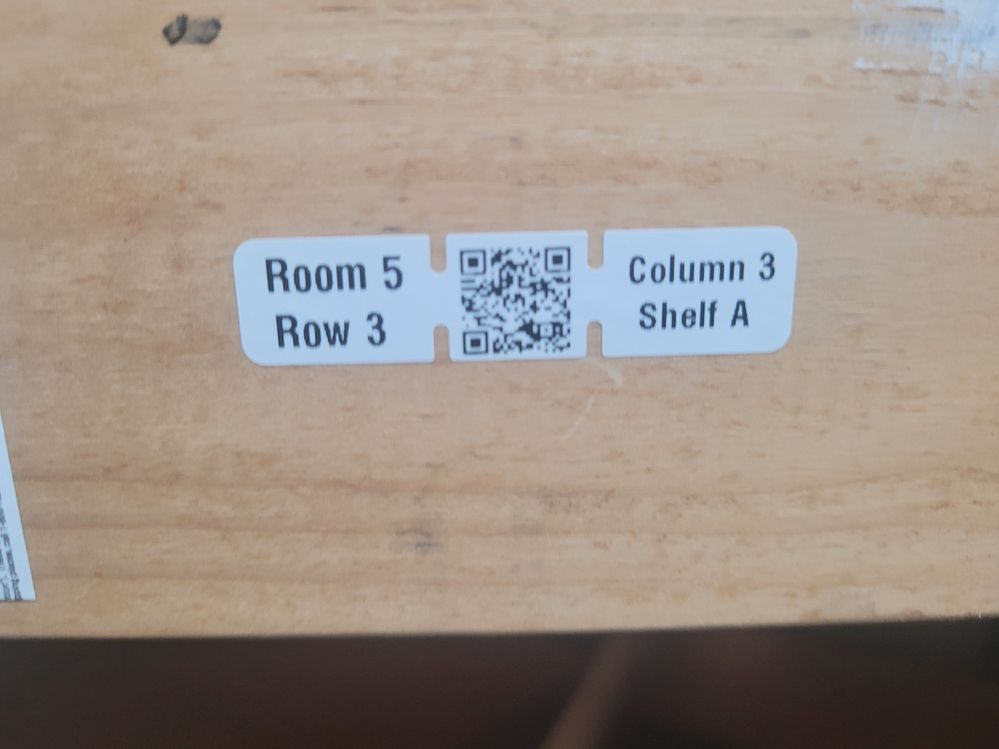 QR Code on Barbell label for Scanner data entry