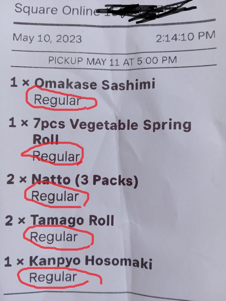 online store , pickup order ticket.