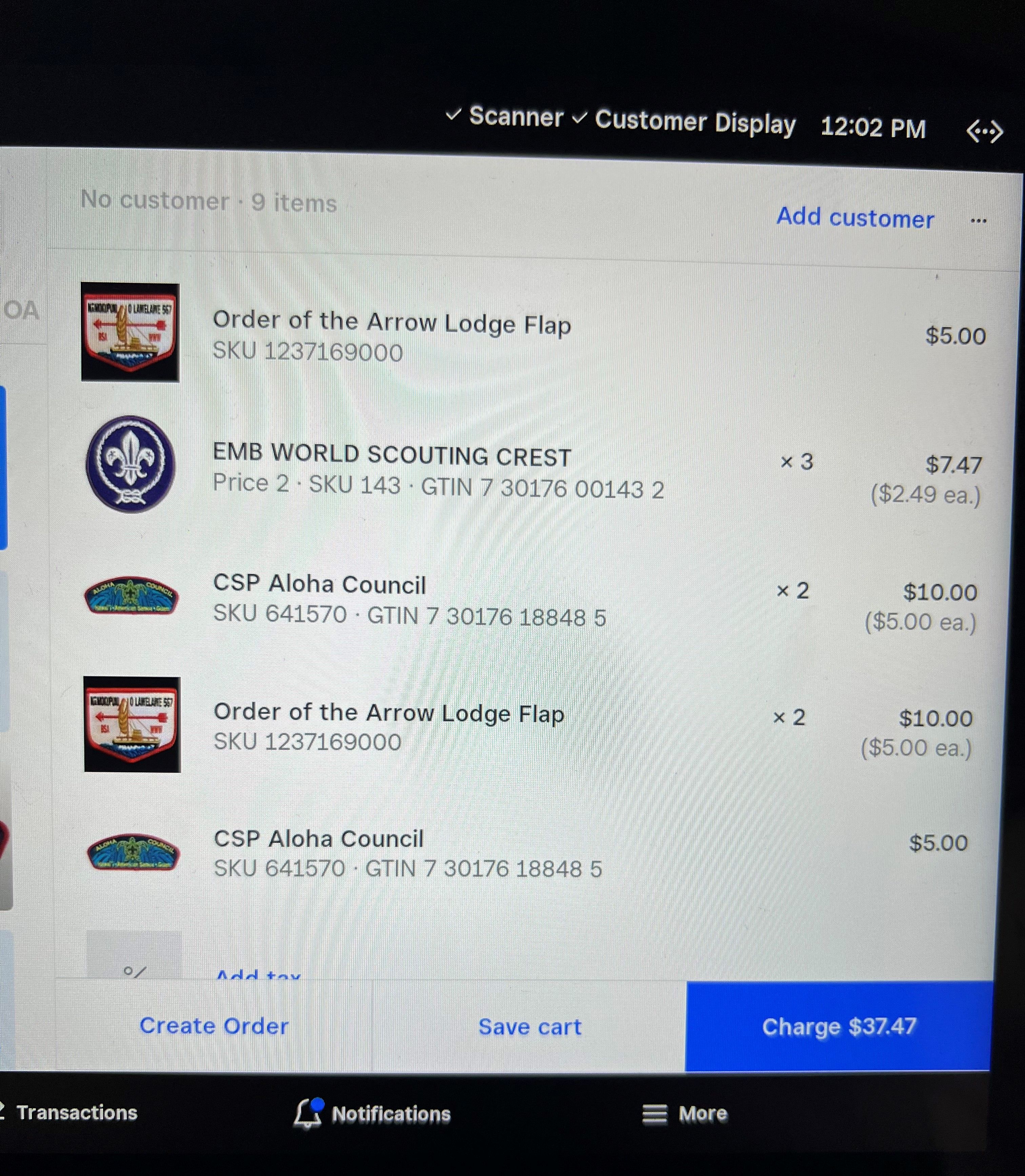 Collate Items When Scanned - The Square Community