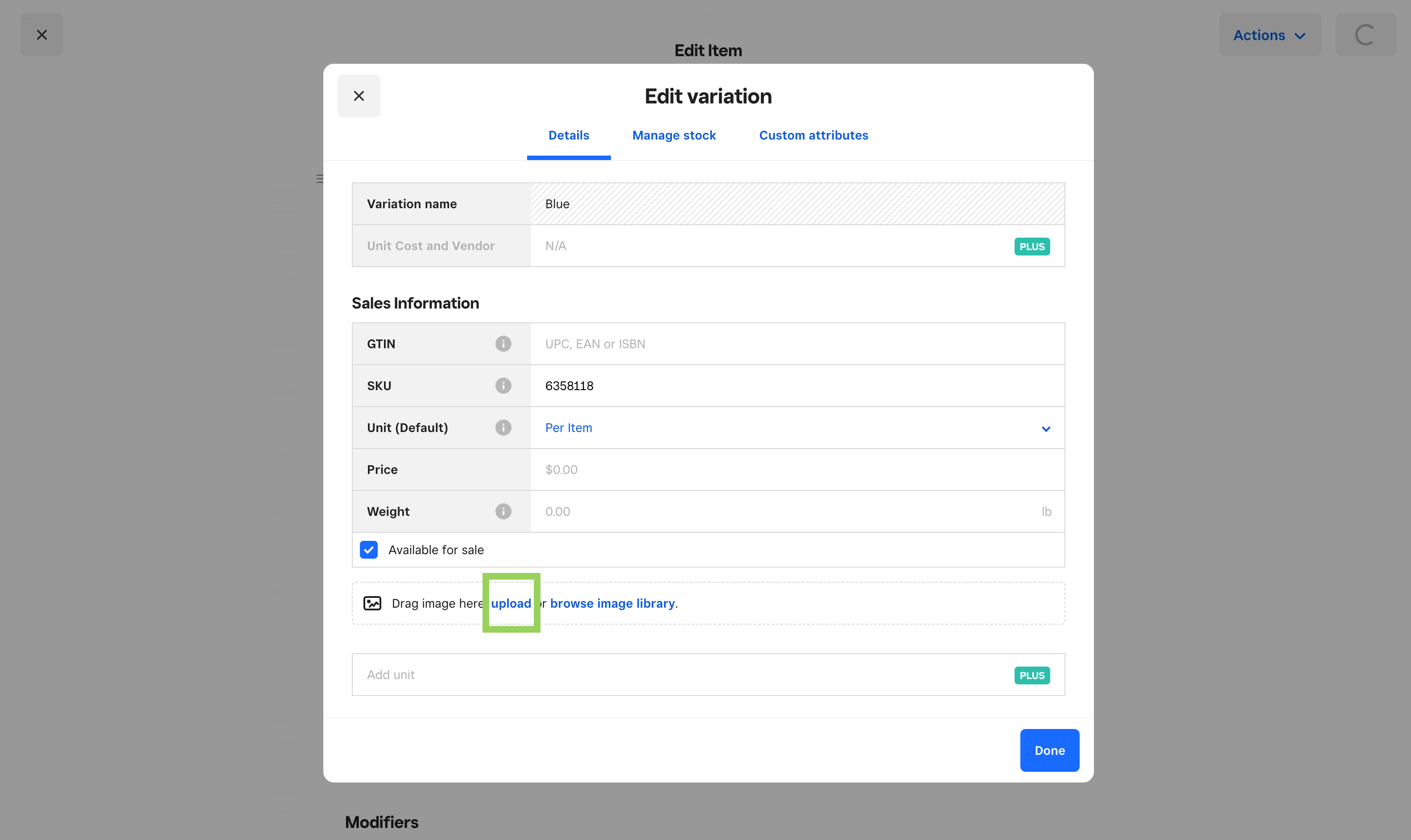 Square Items: Variations, Options, and Images - The Square Community