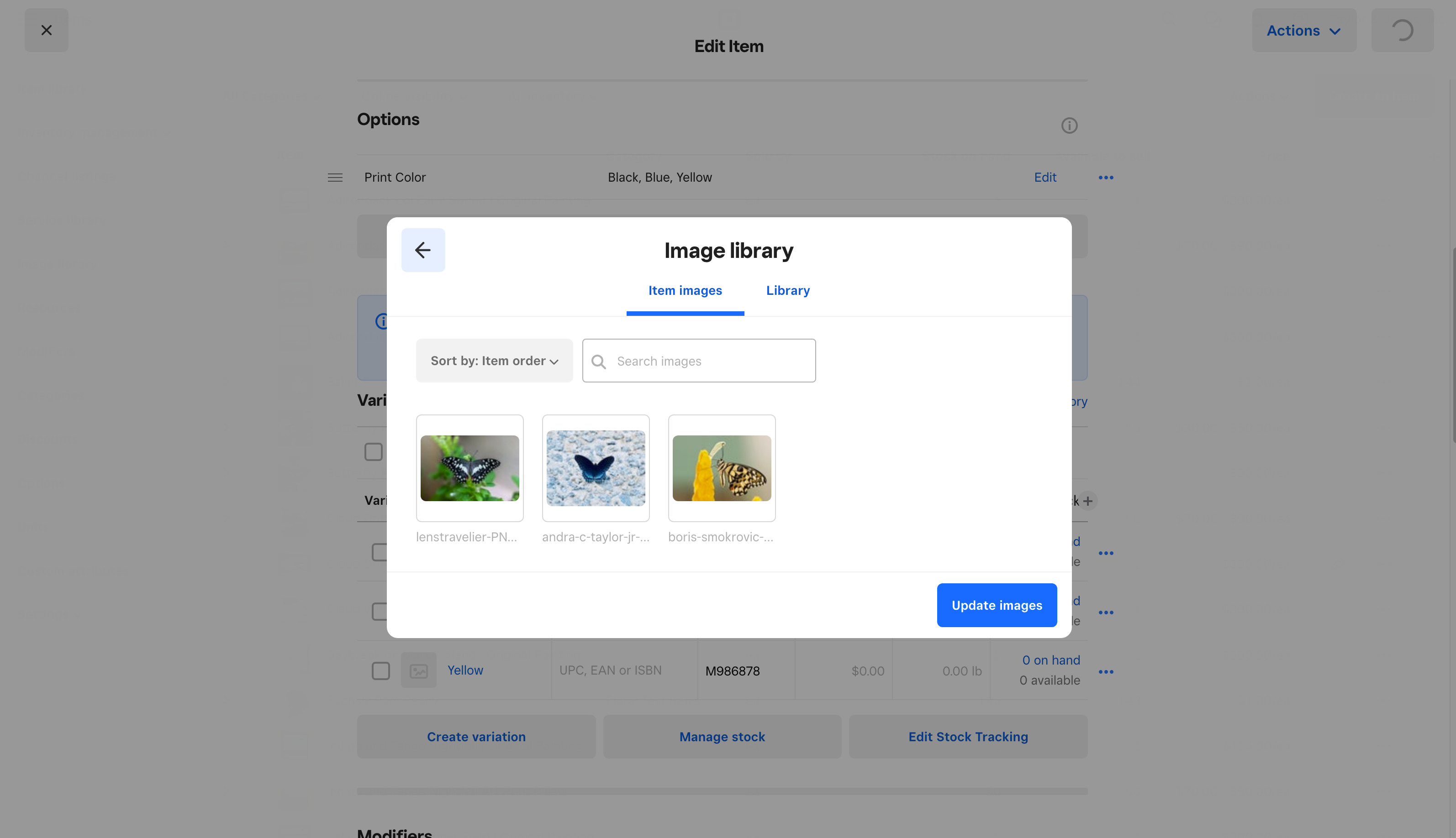 Square Items: Variations, Options, and Images - The Square Community