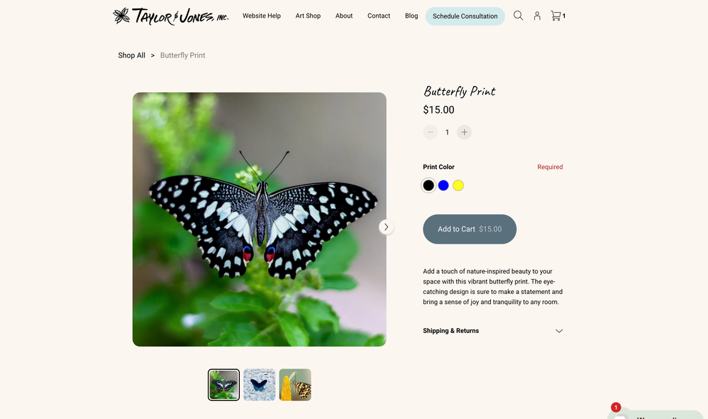 Print Color options set - live item