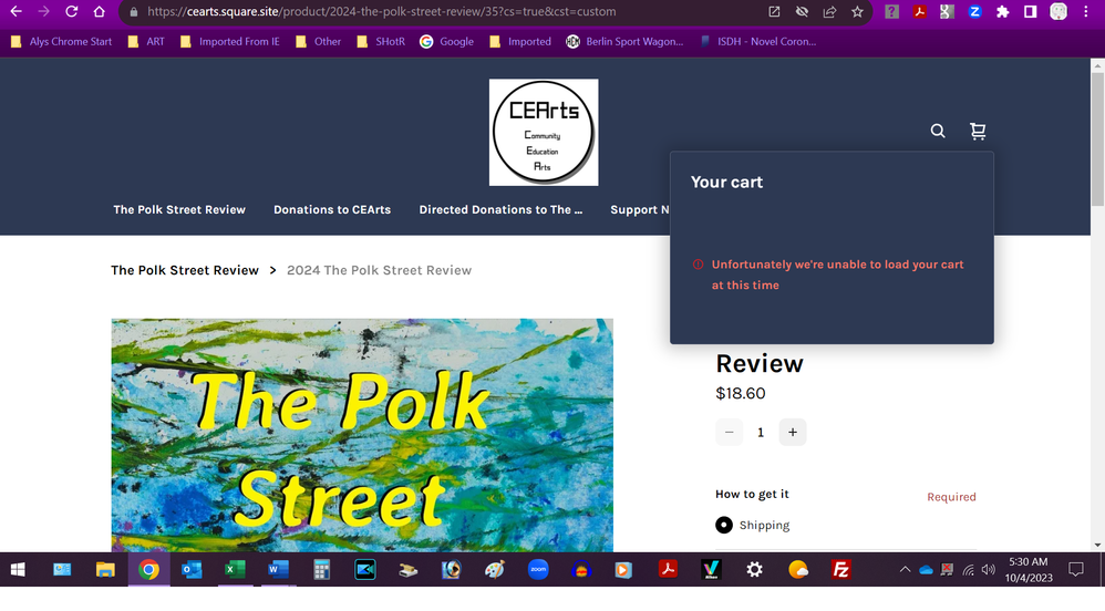 CEArts Square Shopping Cart issue.png