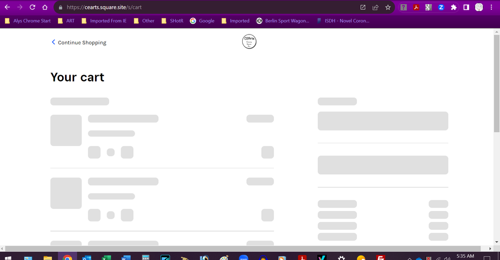 CEArts Shopping Cart not loading.png