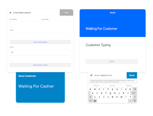 Buyer-facing customer data collection with Square Register