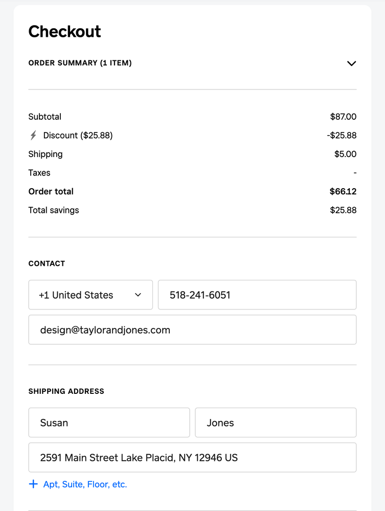 subscription shipping fee after address is entered