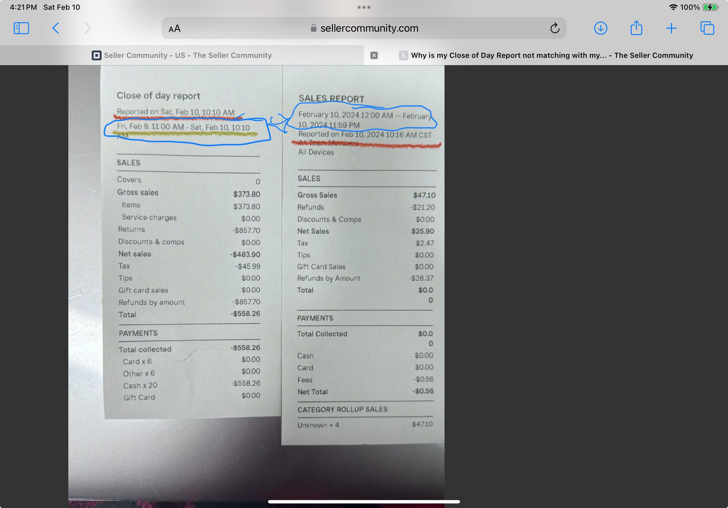 Solved: Why is my Close of Day Report not matching with my 