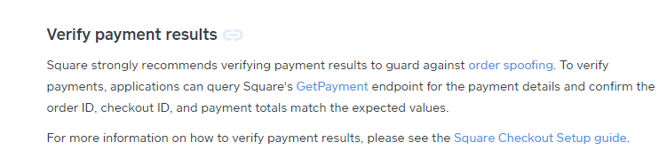 Hosted Square checkout: Verify Payment - The Square Community