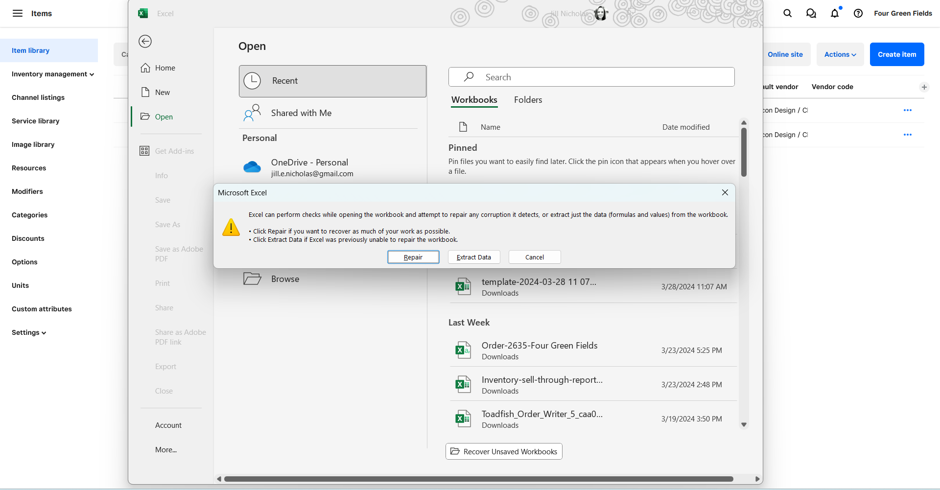 Filtered Item Library Export - files corrupted - The Square Community