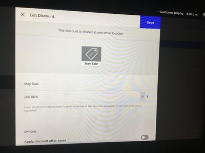 Top of discount page