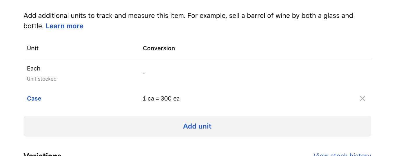 Units Items for inventory. - The Square Community