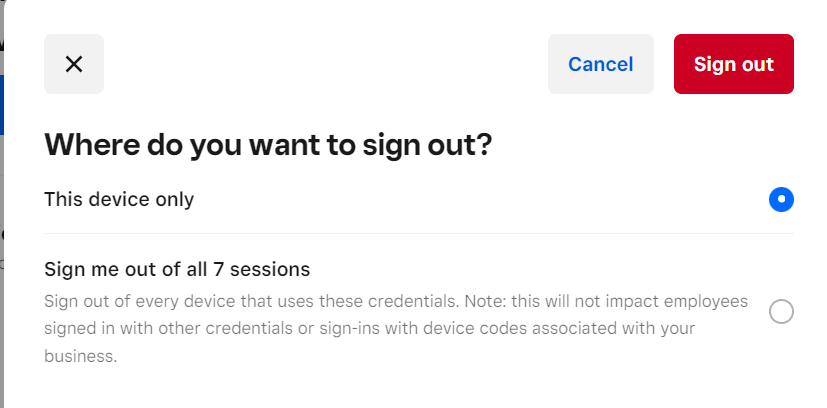 Signout of Sessions - The Square Community