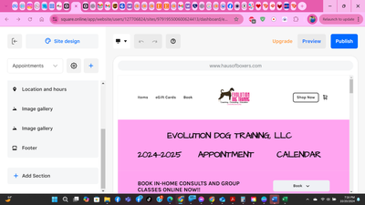 at the top of the page