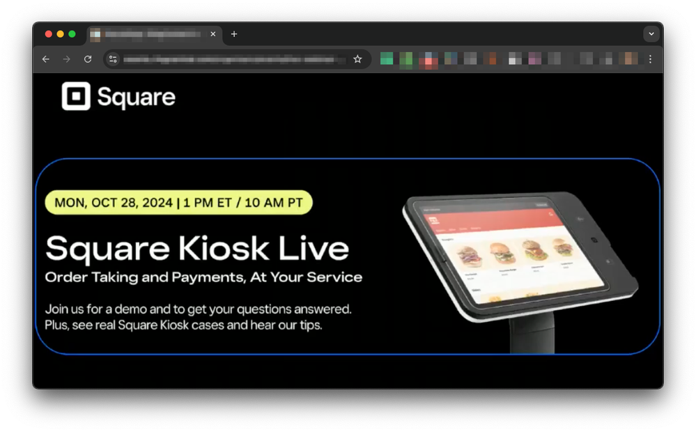 Square Kiosk Live Opening Scene