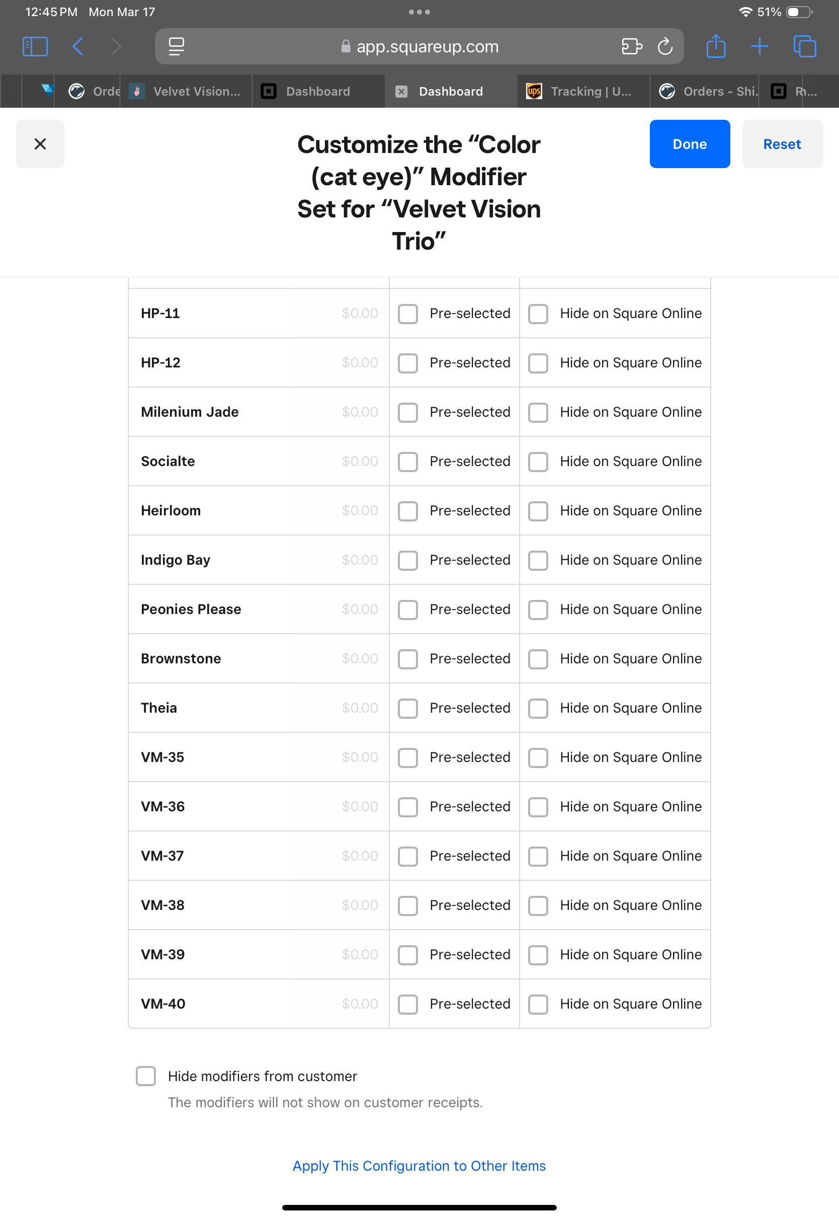 Solved: List modifiers not showing up online - The Square Community