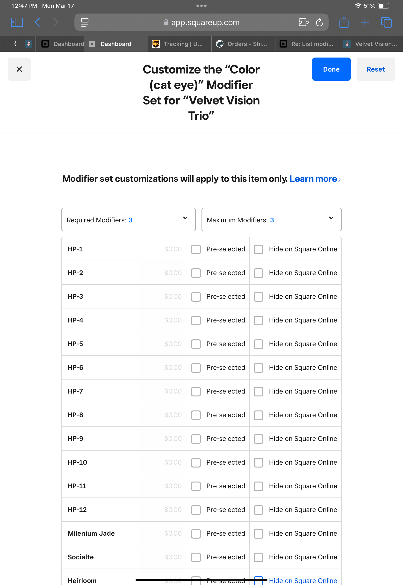 Solved: List modifiers not showing up online - The Square Community