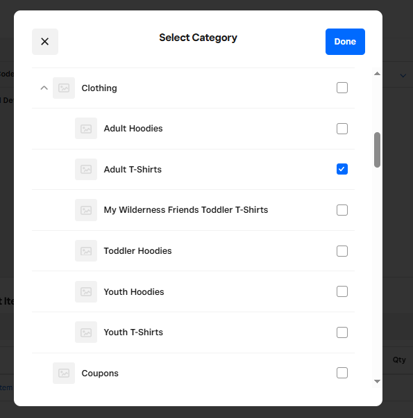 Clothing is a Parent Category Adult T-Shirts is a Sub Category