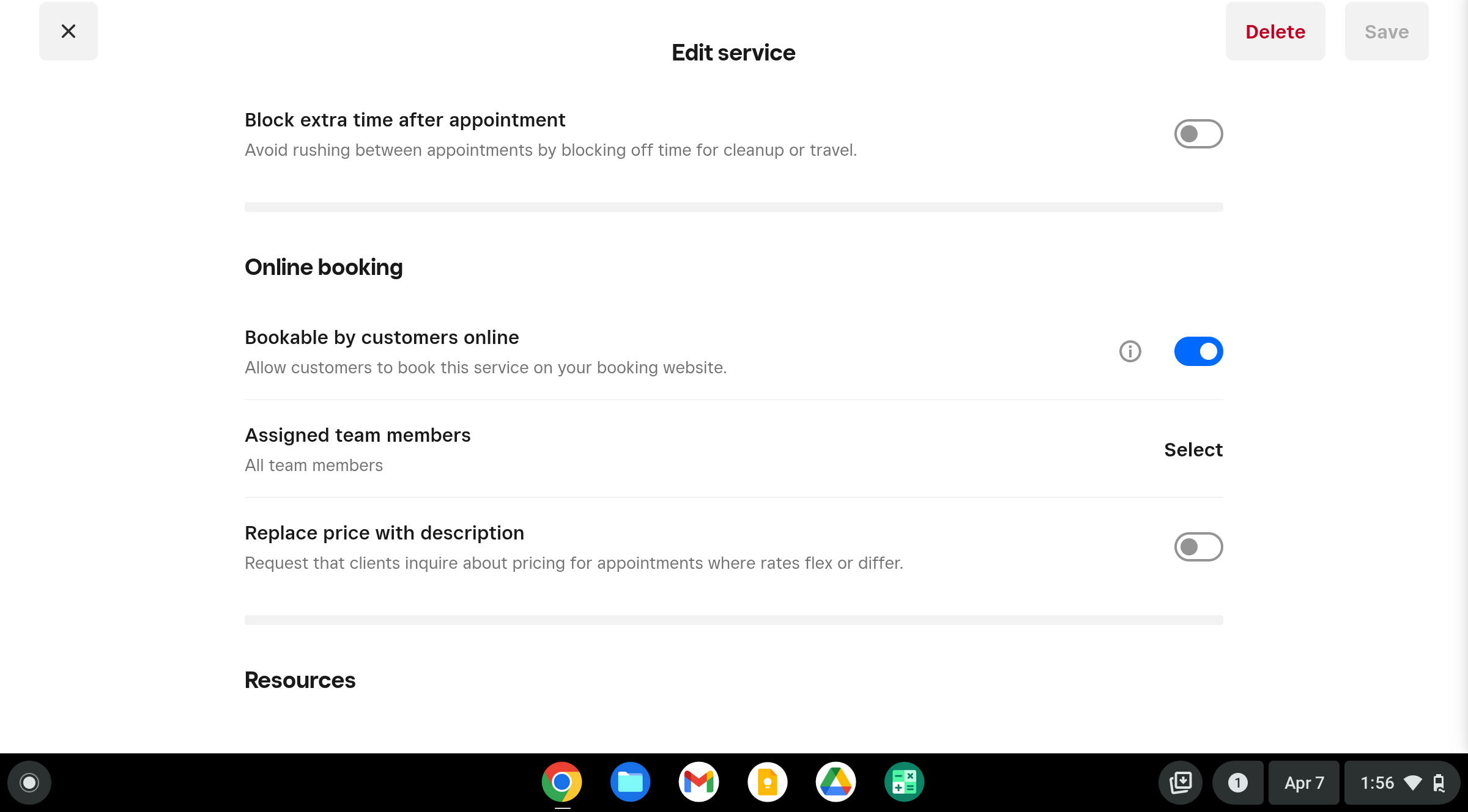 Allow Service to have day/times available to book - The Square Community