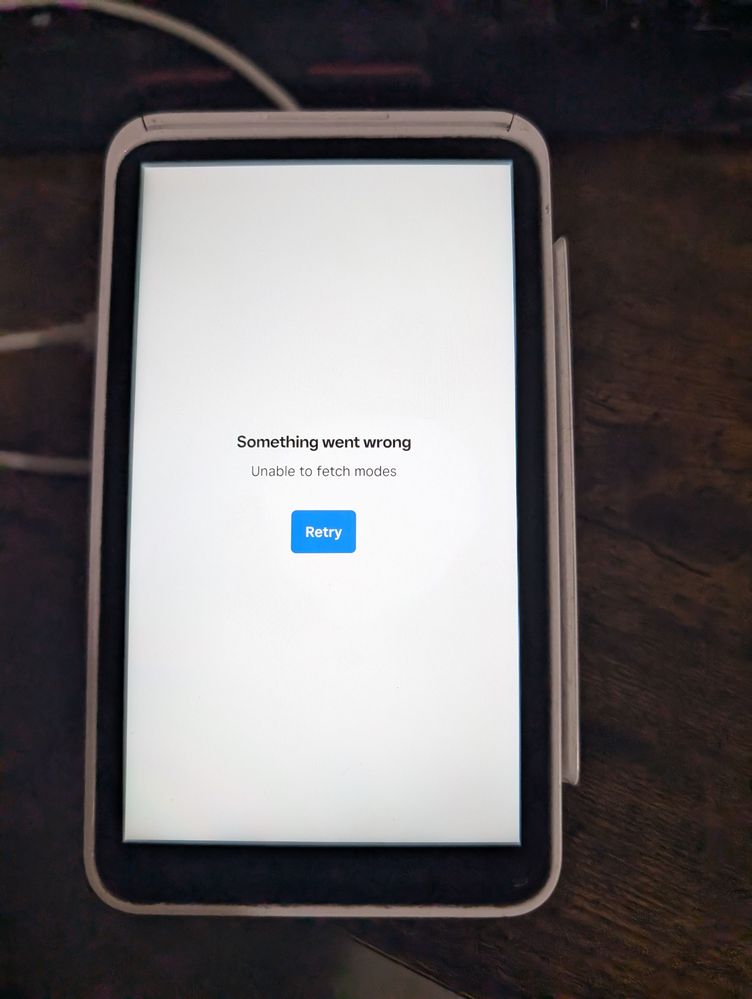 Something went wrong can't fetch modes
