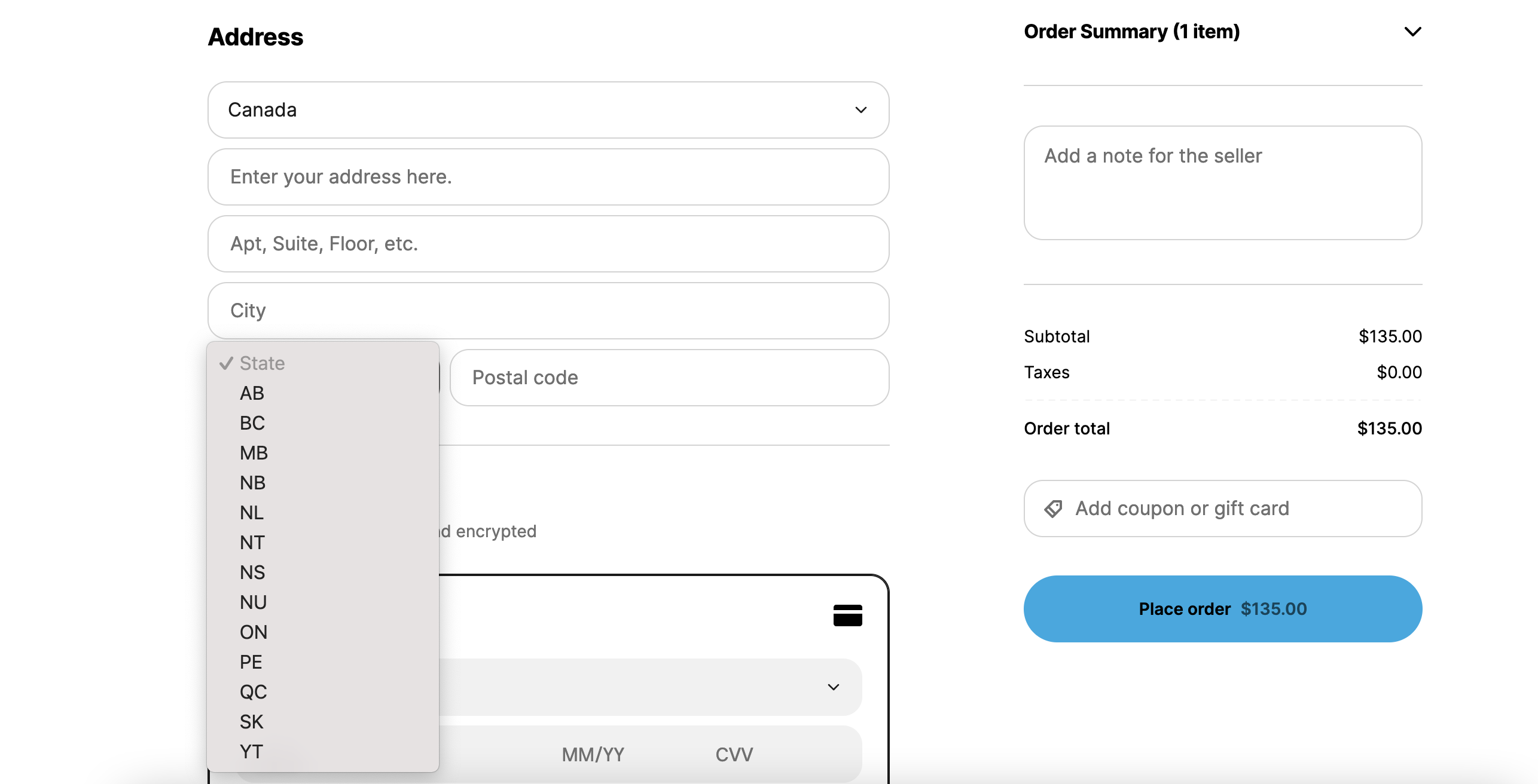 Canada Checkout Address Shows 'State' instead of '... - The Square ...