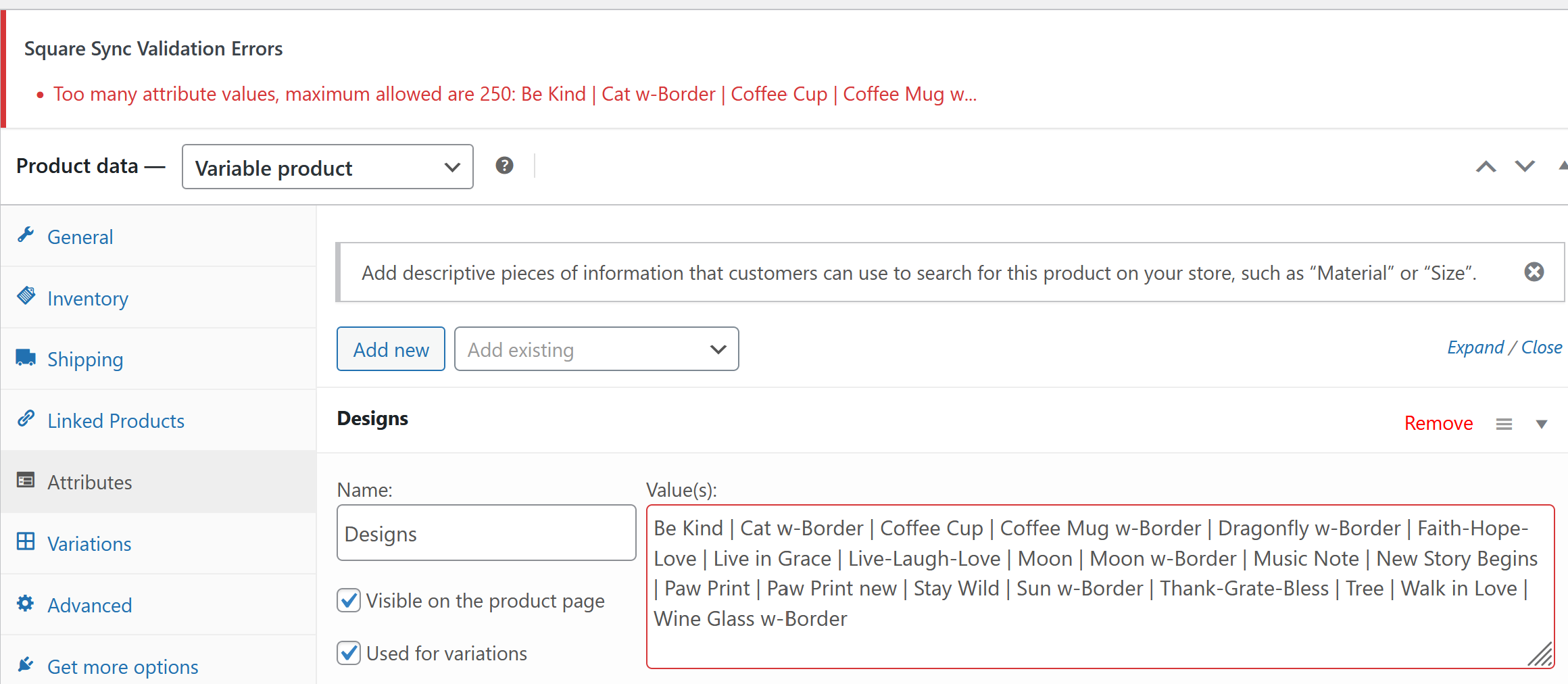 Product Variations limit - The Square Community